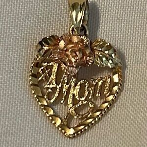 Avon Gold Heart Pendant with Pink Floral Detail